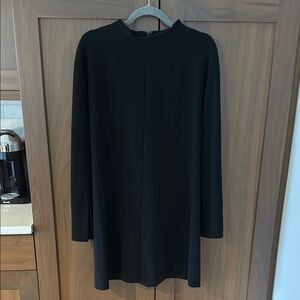 Theory Black Long Sleeve Sheath Dress with Mock Neck